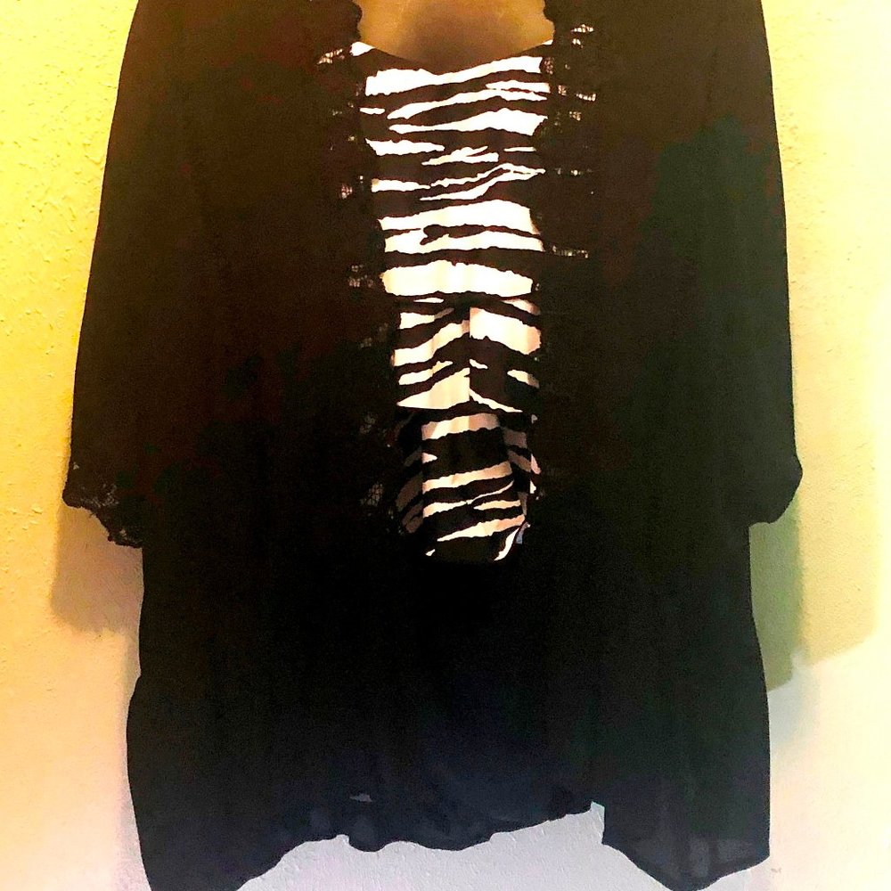 Miss Chevious Black Bathing Suit Cover Up - XL